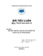 Rủi ro trong thanh toán đối với hàng xuất nhập khẩu