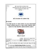 Vai trò quản lý nhà nước và các giải pháp tăng cường quản lý nhà nước trong nền kinh tế thị trường định hướng xhcn