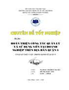 Hoàn thiện công tác quản lý và sử dụng vốn tại doanh nghiệp trên địa bàn Quận 5