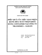 Hiệu quả của việc giao nhận hàng hoá XNK bằng container tại Công ty Transimex