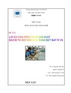 Lợi ích của công nghệ sản xuất bao bì tự hủy sinh học bằng bột bắp ở VN