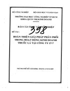 Hoàn thiện giải pháp phân phối trong hoạt động kinh doanh thuốc lá tại công ty 27 7 1