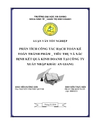 Phân Tích công tác hạch toán kế toán thành phẩm tiêu thụ và xác định kết quả kinh doanh tại công ty XNK An Giang