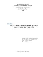 Dự án kinh doanh khởi nghiệp quán nước ép trái cây