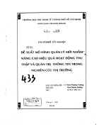 Đề xuất mô hình quản lý nhằm nâng cao hiệu quả hoạt động thu nhập và quản trị thông tin trong nghiên cứu thị trường