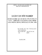 Danh gia hieu qua su dung von o cong ty vat tu thiet bi va xay dung cong trinh giao thong trong thoi gian tu 1996 1998