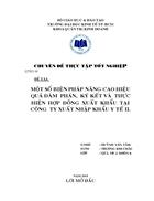 Một số biện pháp nâng cao hiệu quả đàm phán ký kết và thực hiện hợp đồng xuất khẩu tại công ty xuất khẩu y tế 2