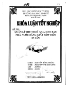 Quản lý thu thuế qua kho bạc nhà nước bằng giấy nộp tiền in sẵn 1