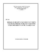 Mối quan hệ giữa vật chất và ý thức vận dụng mối quan hệ này vào công cuộc đổi mới của nước ta hiện nay