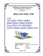 Tổ chức thực hiện hợp đồng nhập khẩu tại công ty xnk Bình Tây