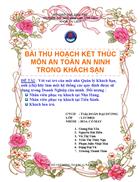 Bai thu hoach ket thuc mon an toan an ninh trong khach san