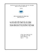 Vai trò của điều tiết kinh tế vĩ mô của tài chính trong nền kinh tế thị trường ở Việt Nam