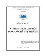 Kinh nghiệm chuyển sang cơ chế thị trường