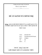 Quan hệ phân phối vừa là kết quả vừa là điều kiện sản xuất qua thực tiễn kinh tế VIỆT NAM