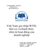 Việt Nam gia nhập WTO thời cơ và thách thức nhìn từ hoạt động của doanh nghiệp