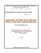 Khái quát về kinh tế tư bản nhà nước ở việt nam những năm qua