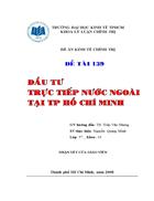 Đầu tư trực tiếp nước ngoài tại thành phố HỐ CHÍ MINH