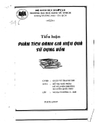 Phân tích đánh giá hiệu quả sử dụng vốn