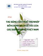 Tác động của thuế thu nhập đến chính sách cổ tức của các doanh nghiệp Việt Nam