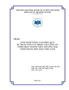 Giải pháp nâng cao hiệu quả sử dụng vốn lưu động tại Công ty TNHH một thành viên thương mại thời trang dệt may Việt Nam