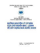 Những nguyên lý cơ bản của chủ nghĩa Mác Lenin về xây dựng nhà nước