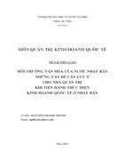 Môi trường văn hóa của nước nhật bản những vấn đề cần lưu ý cho nhà quản trị khi tiến hành thực hiện kinh doanh quốc tế ở nhật bản