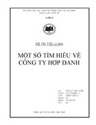 Một số tìm hiểu về công ty hợp danh