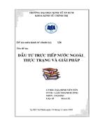 Đầu tư trực tiếp nước ngoài thực trạng và giải pháp