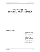 Activities fof teaching pronunciation