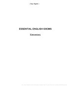 Essential English Idioms Elementary