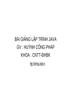 Bài giảng lập trình Java