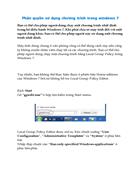 Phân quyền sử dụng chương trình trong windows 7