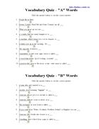 250 Vocabulary Word Quiz A Z