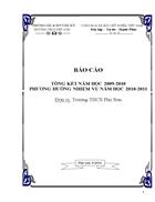 Báo cáo tổng kết năm học 2009 2010 Phương hướng nhiệm cụ năm học 2010 2011 trường THCS Phú sơn