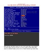 Cài đặt BIOS để khởi động bằng CDROM