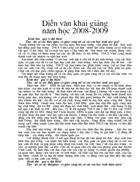 Diễn văn khai giảng năm 08 09