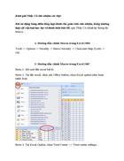 Hướng dẫn chỉnh macro trong Excel 2003 và 2007