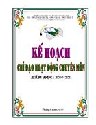 KẾ HOẠCH CHỈ ĐẠO CT CHUYÊN MÔN Năm