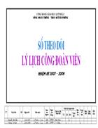 Mẫu theo doi lý lịch ĐV Công đoàn