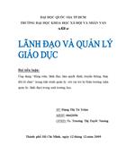 Lãnh đạo quản lý giáo dục