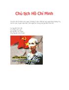 Tiểu sử ngắn gọn về Chủ Tịch Hồ Chí Minh thân yêu