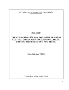 Dạy học kiểm tra đánh giá theo chuẩn kiến thức kỷnăng trong chương trình giáo dục phổ thông Mônsinh họcTHCS