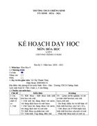 Kế hoạch dạy học hóa 9 kì I