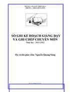 Sổ ghi KH giảng dạy và ghi chép CM 2011 2012