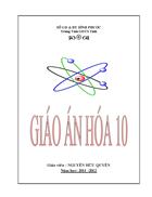 Giáo án Hóa 10 Hệ Thường xuyên