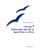 Khác biệt giữa Word và Writer