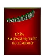 Kĩ năng xây dụng kế hoạch công tác chủ nhiệm