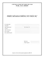 Phiếu kê khai thông tin nhân sự