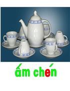 Tranh ban ghế ấm chén