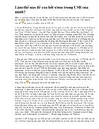 Làm thế nào để xóa hết virut trong USB